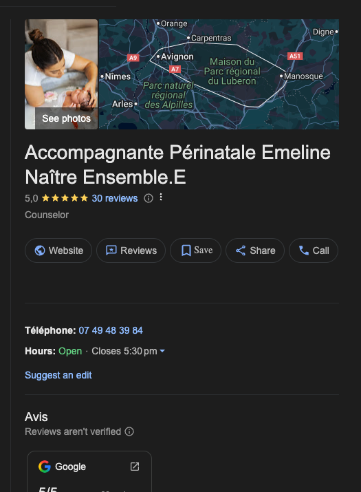 coach perinatal seo local